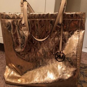 Michael Kors Rose Gold Holographic Tote